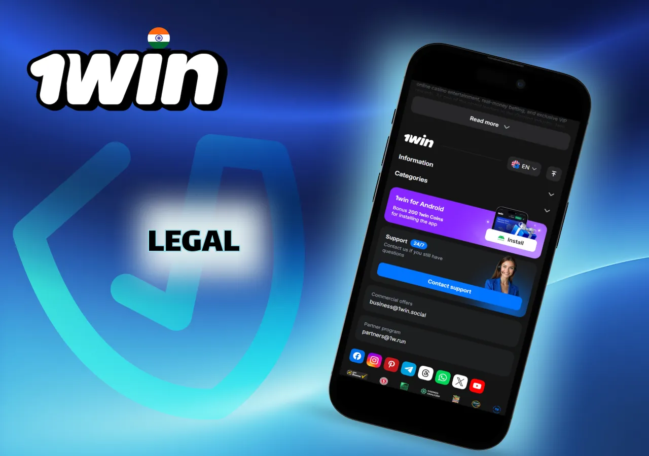 Legality of online betting and casino gaming in India, with focus on safe and responsible play